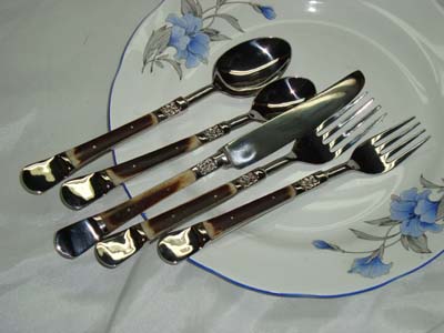 Cutlery Set of 5 Pcs Antique Bone Inlay